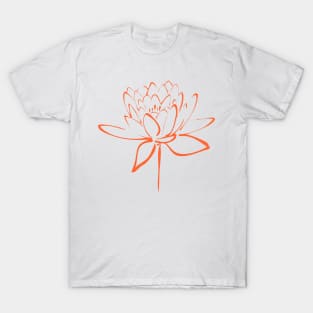 Lotus Flower Calligraphy (Orange) T-Shirt